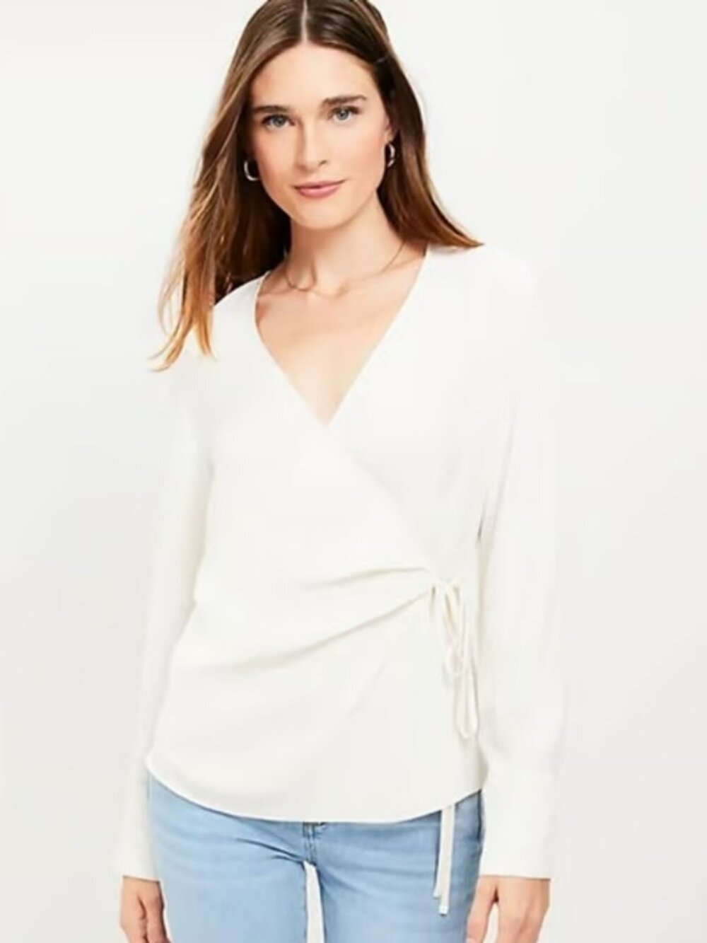 LOFT - Pale Pink Wrap Blouse (Size: M)